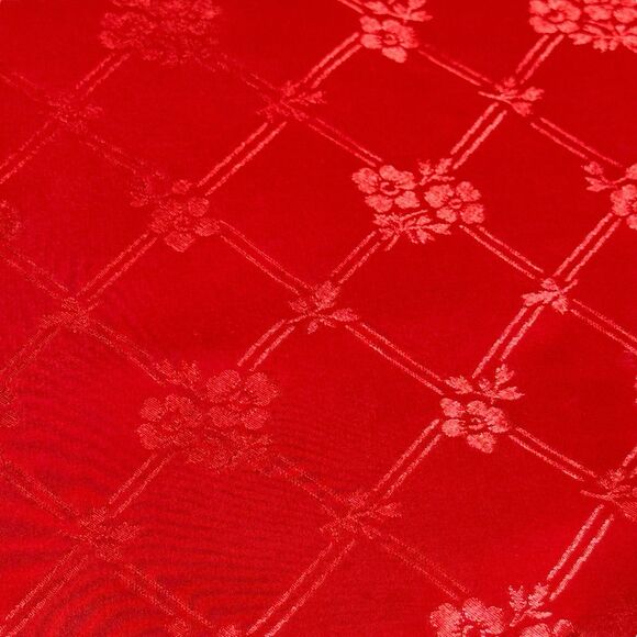 Vintage 70s Ray Strauss Scarf 21" Square Red Floral USA Polyester - Picture 1 of 5